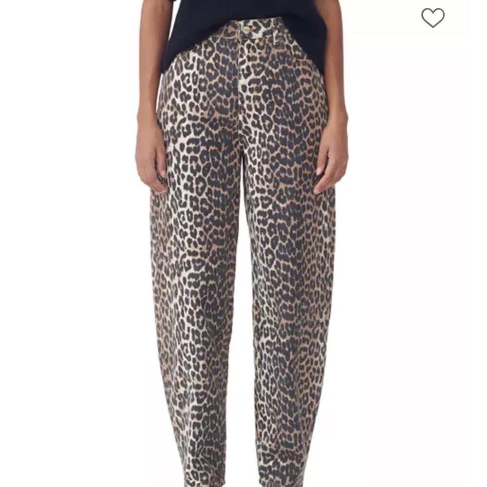 Ganni Leopard Print jeans- Black and Brown